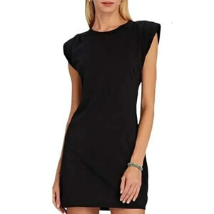 St. Roche Echo Padded Shoulder Tank Mini Dress Size Small Black Minimal Neutral